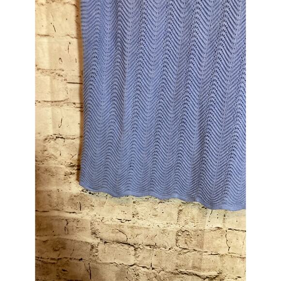 Burgess Top Women Large Silk Blend Baby Blue Open Knit Beachy Coquette Soft Girl - Picture 5 of 11